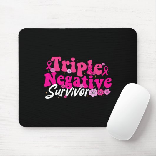 Krebsbewusstsein Triple Negative Survivor Blume Mousepad (Mit Mouse)