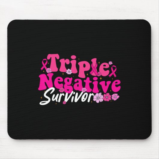 Krebsbewusstsein Triple Negative Survivor Blume Mousepad (Vorne)