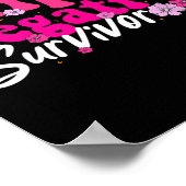 Krebsbewusstsein Triple Negative Survivor Blume Poster (Ecke)