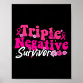 Krebsbewusstsein Triple Negative Survivor Blume Poster (Vorne)