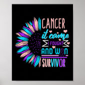 Krebsbewusstsein Überlebender Sonnenblumen Thyreoi Poster (Vorne)