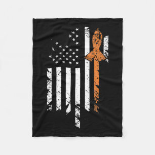 Krebsbewusstsein Vintag US-amerikanische Flagge Fleecedecke