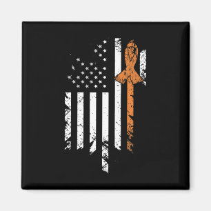 Krebsbewusstsein Vintage US-amerikanische Flagge Magnet