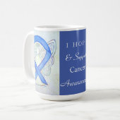 Krebsbewusstsein Violet Ribbon Engel Custom Tasse (Vorderseite Links)
