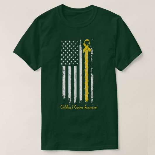 Krebsbewusstsein von Kindern in einer Flagge 131 T-Shirt (Design vorne)