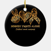 Krebsbewusstsein von Kindern Keiner kämpft allein  Keramik Ornament (Hinten)