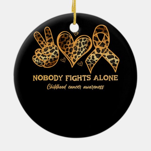 Krebsbewusstsein von Kindern Keiner kämpft allein Keramik Ornament (Hinten)