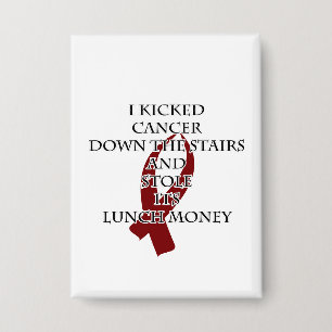 Krebsbully (Burgundy Ribbon) Button