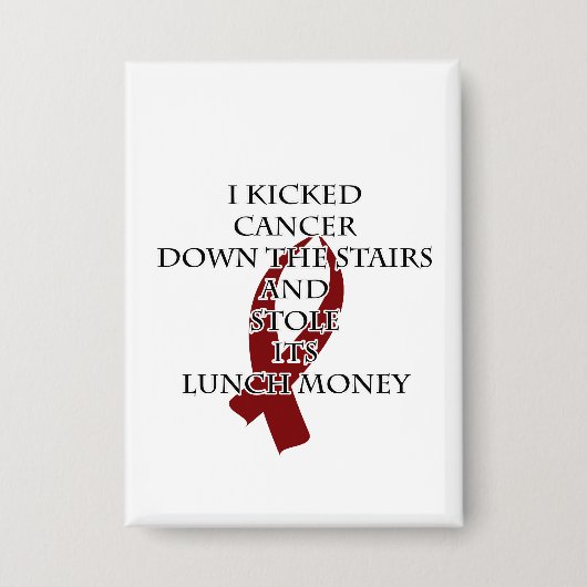 Krebsbully (Burgundy Ribbon) Button (Vorderseite)
