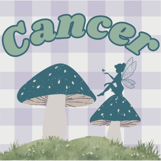 Krebscotasscore Ästhetische Mushroom Art Aufkleber (Vorderseite)