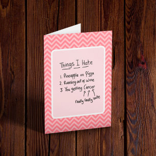 Krebsdiagnose mit leichtem Humor  Karte