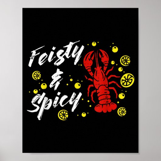Krebse Feisty Und Scy Zitronen Crawfish Frauen Män Poster (Vorne)