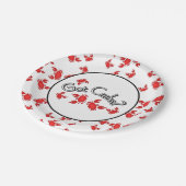 Krebse got? Sprichwort Red Crabs Spaß Pappteller (Schrägansicht)