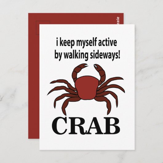 Krebse Ich Behielt mich aktiv, indem ich auf der S Postkarte (Vorne/Hinten)