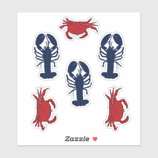 Krebse in Gestalten Aufkleber (Blatt)