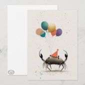 Krebse mit farbenfroher Balloons Flachgrußkarte Dankeskarte (Vorne/Hinten)