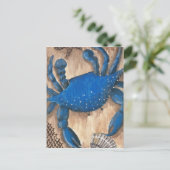 Krebse, Muschel und Netz Postkarte (Stehend Vorderseite)