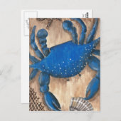 Krebse, Muschel und Netz Postkarte (Vorne/Hinten)