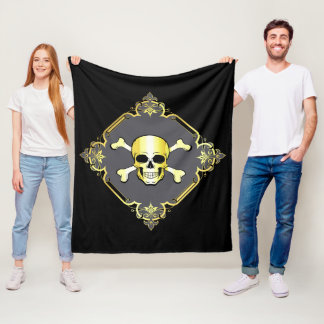 Krebse/Piratenflagge/Pirate/Gold/Fleece Fleecedecke