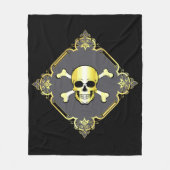 Krebse/Piratenflagge/Pirate/Gold/Fleece Fleecedecke (Vorderseite)