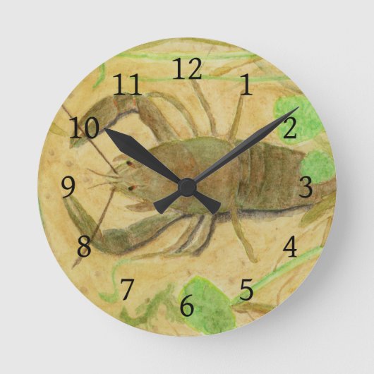 Krebse Runde Wanduhr (Vorderseite)