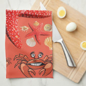 Krebse, Starfish, Crabby Küche Handtuch (Viertel Falte)