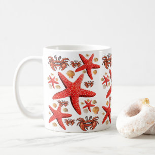Krebse, Starfish Weiße Tasse