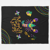Krebse/Trompete/Maske/Lilie Mardi Gras Fleecedecke (Vorderseite (Horizontal))