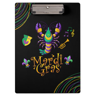 Krebse/Trompete/Maske/Lilie Mardi Gras Klemmbrett