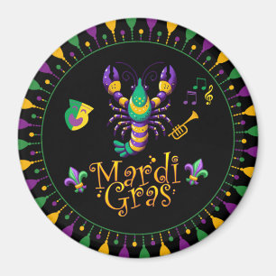 Krebse/Trompete/Maske/Lilie Mardi Gras Magnet
