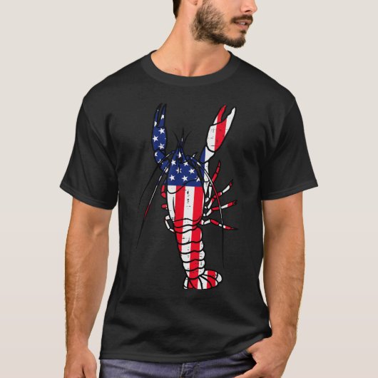 Krebse US-Flagge Krebse Hummer Patriotische Männer T-Shirt (Vorderseite)