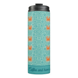 Krebsen Sie Ihren Kaffee und haben Sie einen schön Thermosbecher