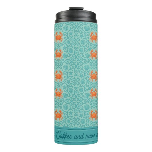 Krebsen Sie Ihren Kaffee und haben Sie einen schön Thermosbecher (Vorderseite)