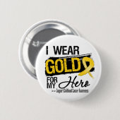 Krebserkrankung im Kindesalter für meinen Helden Button (Vorne & Hinten)