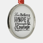 Krebserkrankung Silbernes Ornament (Rechts)