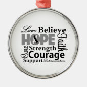 Krebserkrankung Silbernes Ornament (Vorne)
