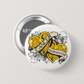 Krebserkrankungen im Kindesalter - zwei Herzen Button (Vorne & Hinten)