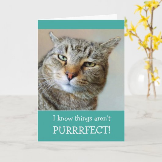 Krebsförderung Funny Cat Karte (Gelbe Blume)