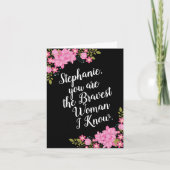 Krebsförderung für sie, Bravest Frauenkarte Karte (Vorderseite)