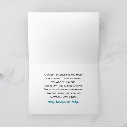 Krebsförderung - Hoffnung ist eine wunderbare Sach Karte (Innenseite)