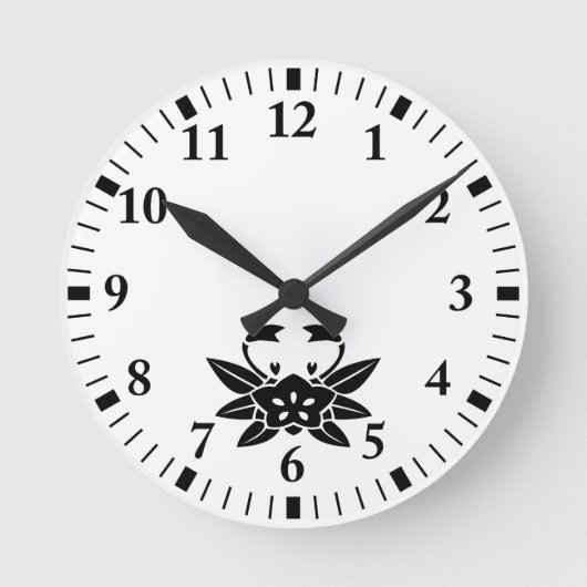 Krebsgenzian Runde Wanduhr (Vorderseite)