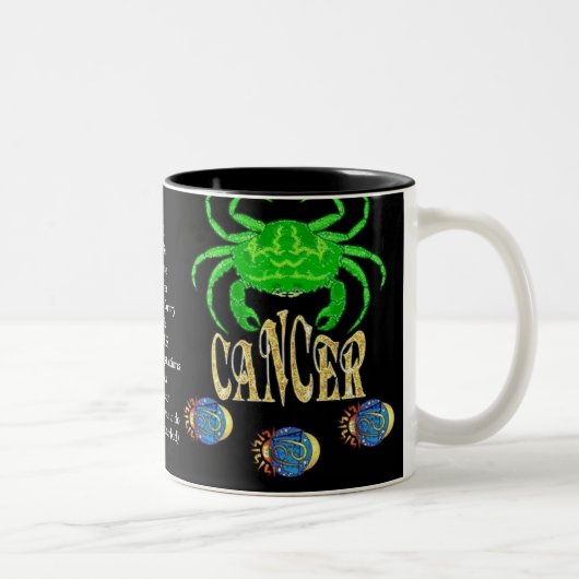 Krebsgeschwür Zodiac-Tasse Zweifarbige Tasse (Rechts)