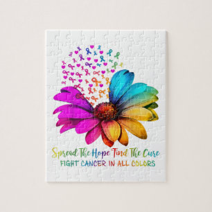 Krebskampf in allen und jeder Farbe Bänder Blume Puzzle