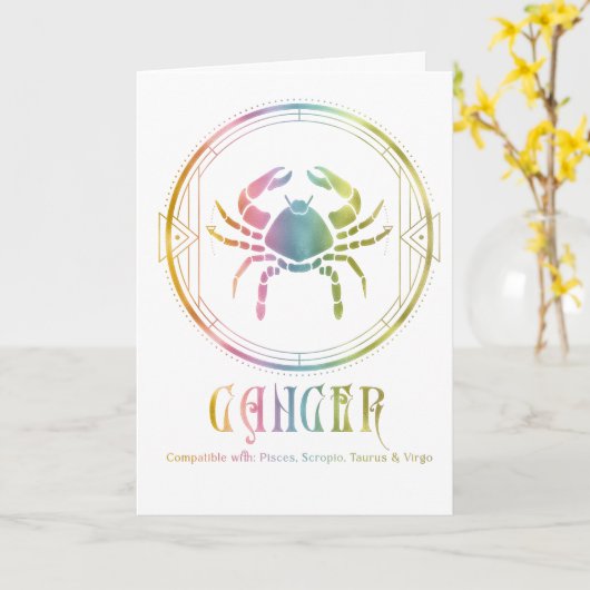 Krebskompatibilität Geburtstags-Grußkarte Karte (Gelbe Blume)