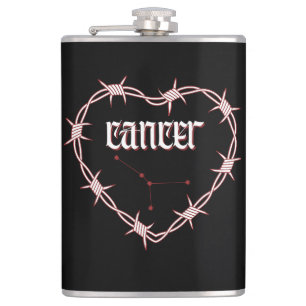 Krebskonstellation Gothic Dark Celestial Edgy Flachmann