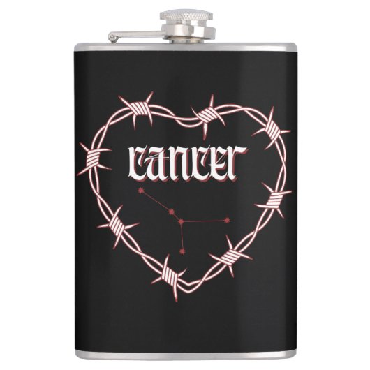 Krebskonstellation Gothic Dark Celestial Edgy Flachmann (Vorderseite)