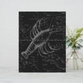 Krebskonstellation Hevelius 1690 auf schwarz (Stehend Vorderseite)