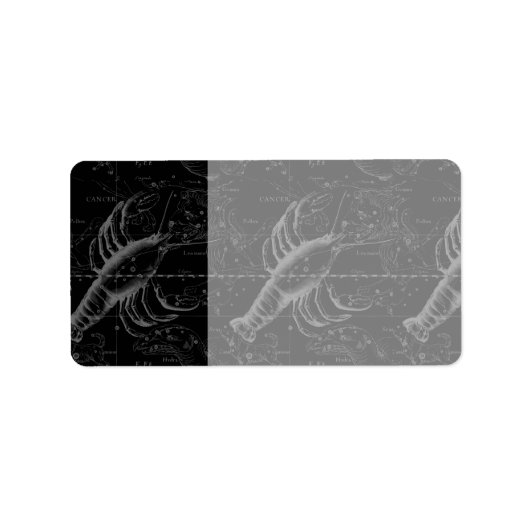Krebskonstellation Hevelius 1690 Dekor Adressaufkleber (Vorne)