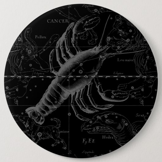 Krebskonstellation Hevelius 1690 Dekor Button (Vorderseite)