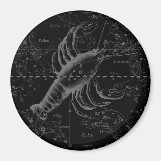 Krebskonstellation Hevelius 1690 Dekor Magnet (Vorne)